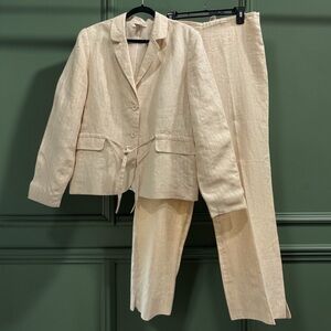 Merona Linen Pants Suit Set. Cream.
Size: XL